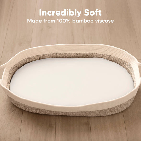 2-Pack Isla Fitted Bassinet Sheets (Soft White)