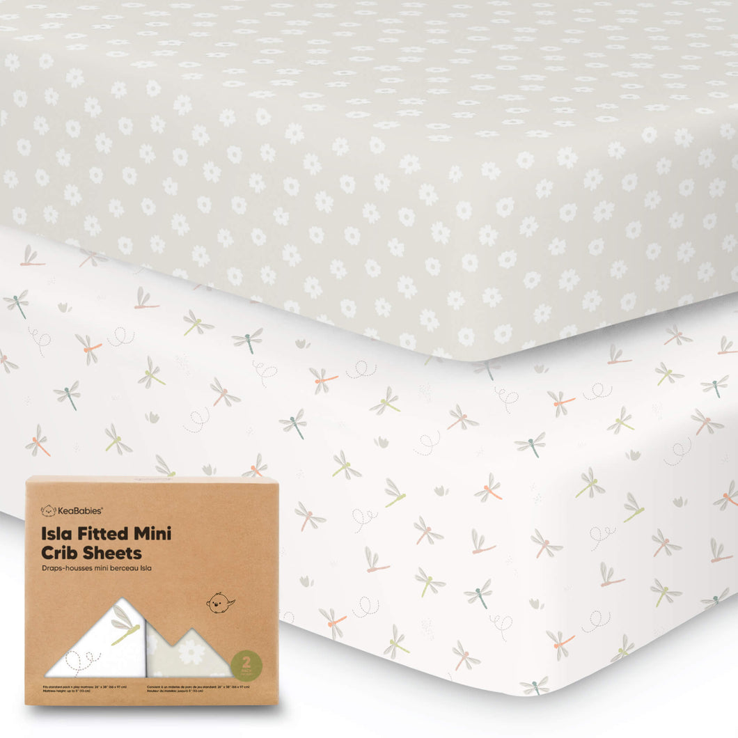 Isla Fitted Mini Crib Sheets (Meadow)