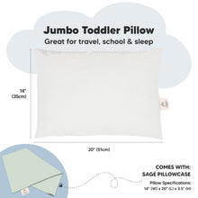 Load image into Gallery viewer, Jumbo Toddler Pillow with Pillowcase (Sage)
