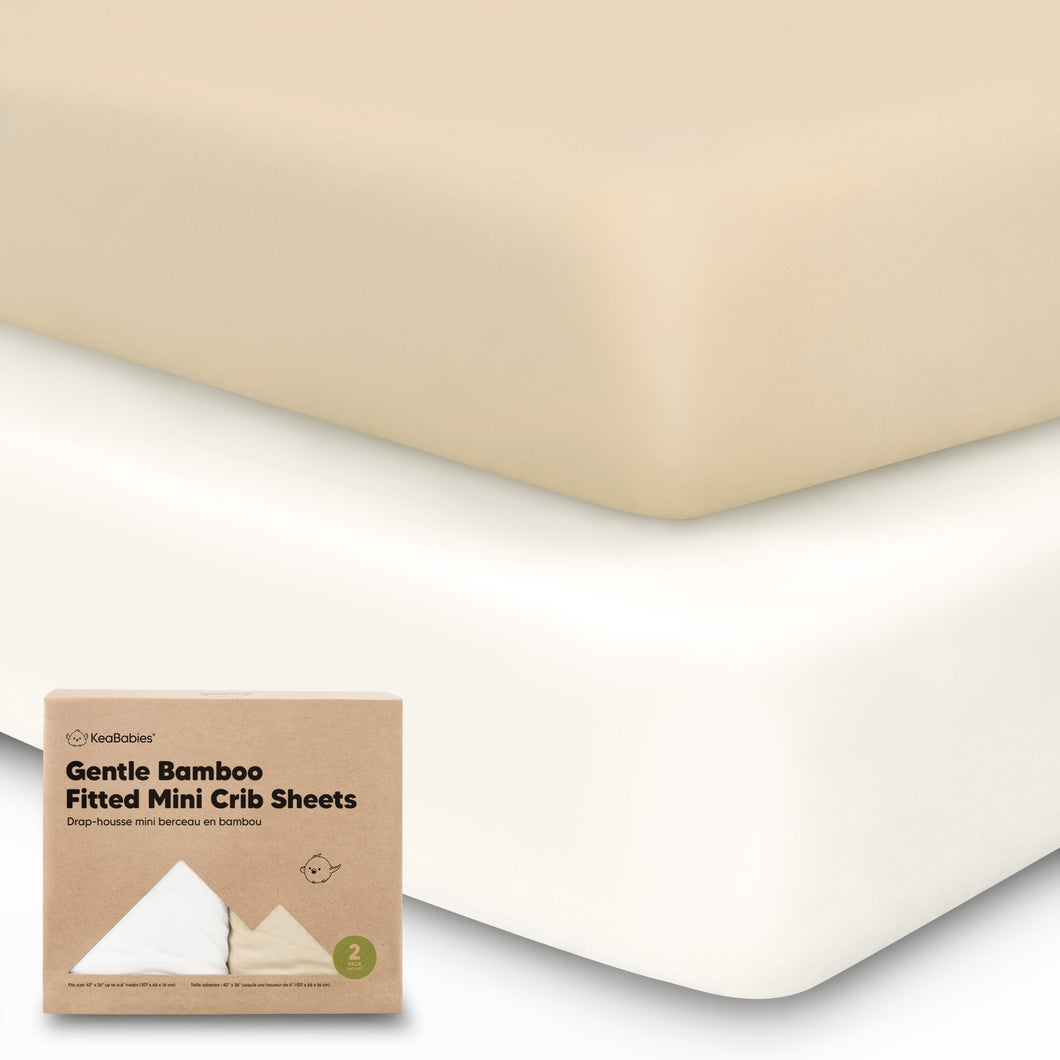 Isla Fitted Mini Crib Sheets (Khaki)