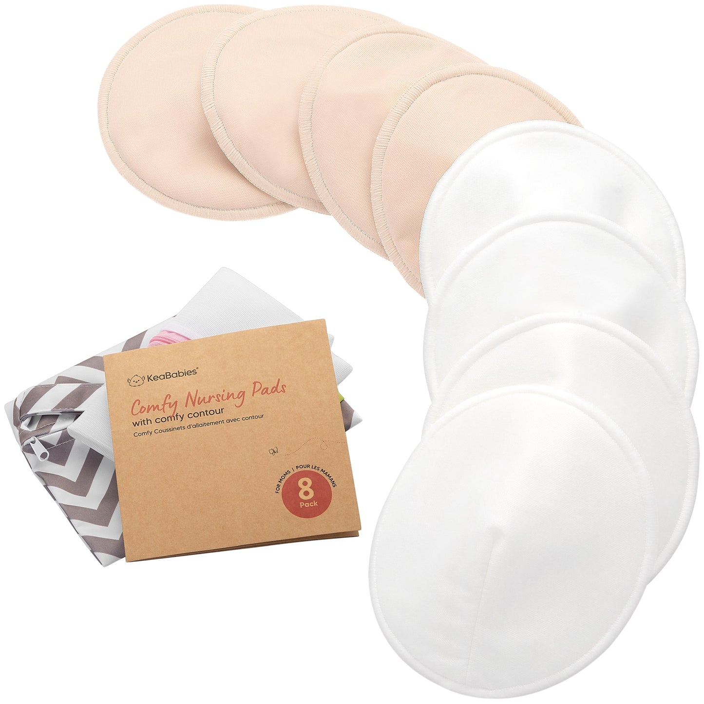 8-Pack Comfy Nursing Pads (Bare Beige) 25411657597114