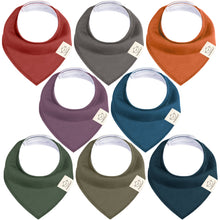 Load image into Gallery viewer, 8-Pack Organic Bandana Bibs (Thunder)
