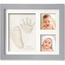 Load image into Gallery viewer, Baby Handprint &amp; Footprint Keepsake Solo Frame (Cloud Gray)

