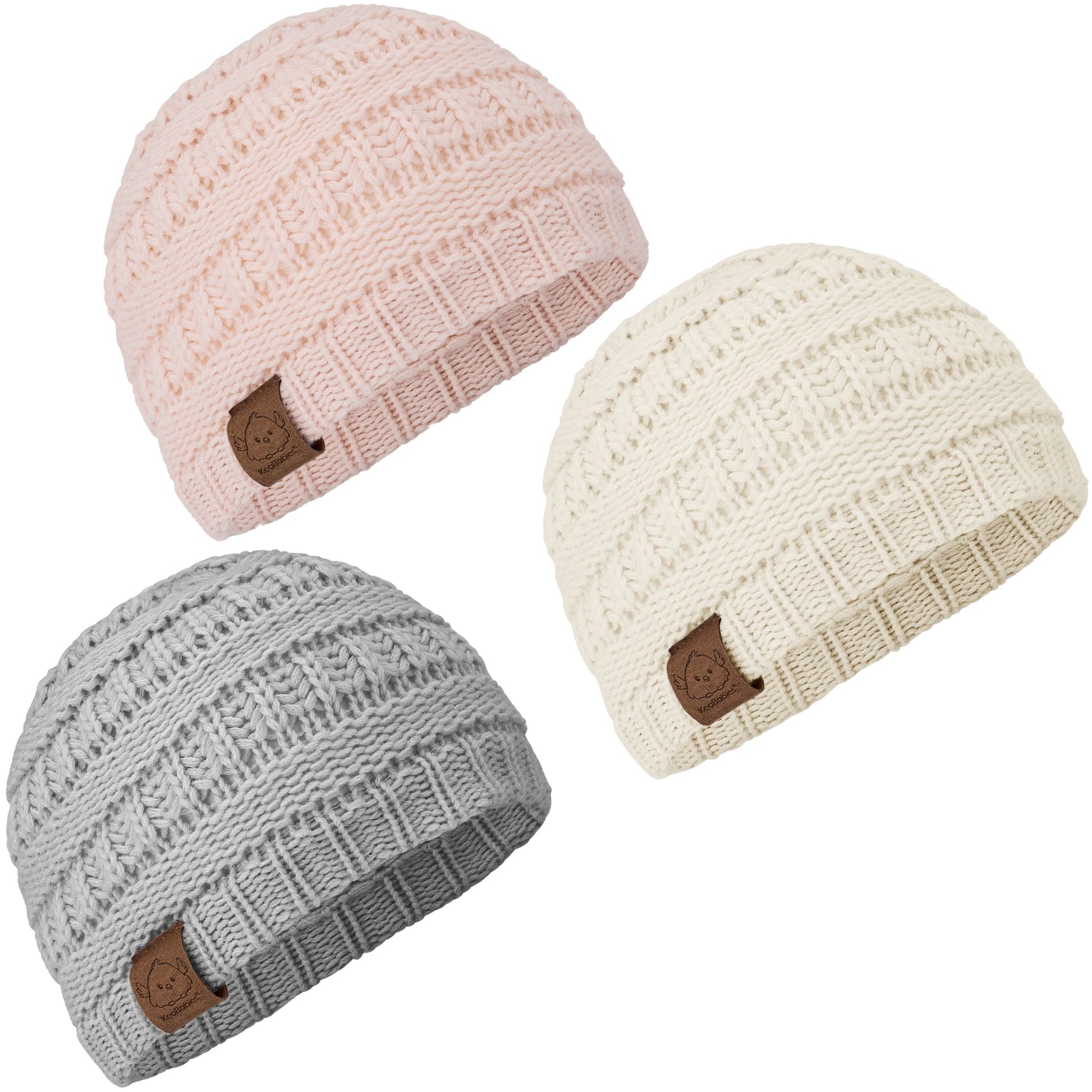 3-Pack Warmzy Baby Beanies 24525296140474