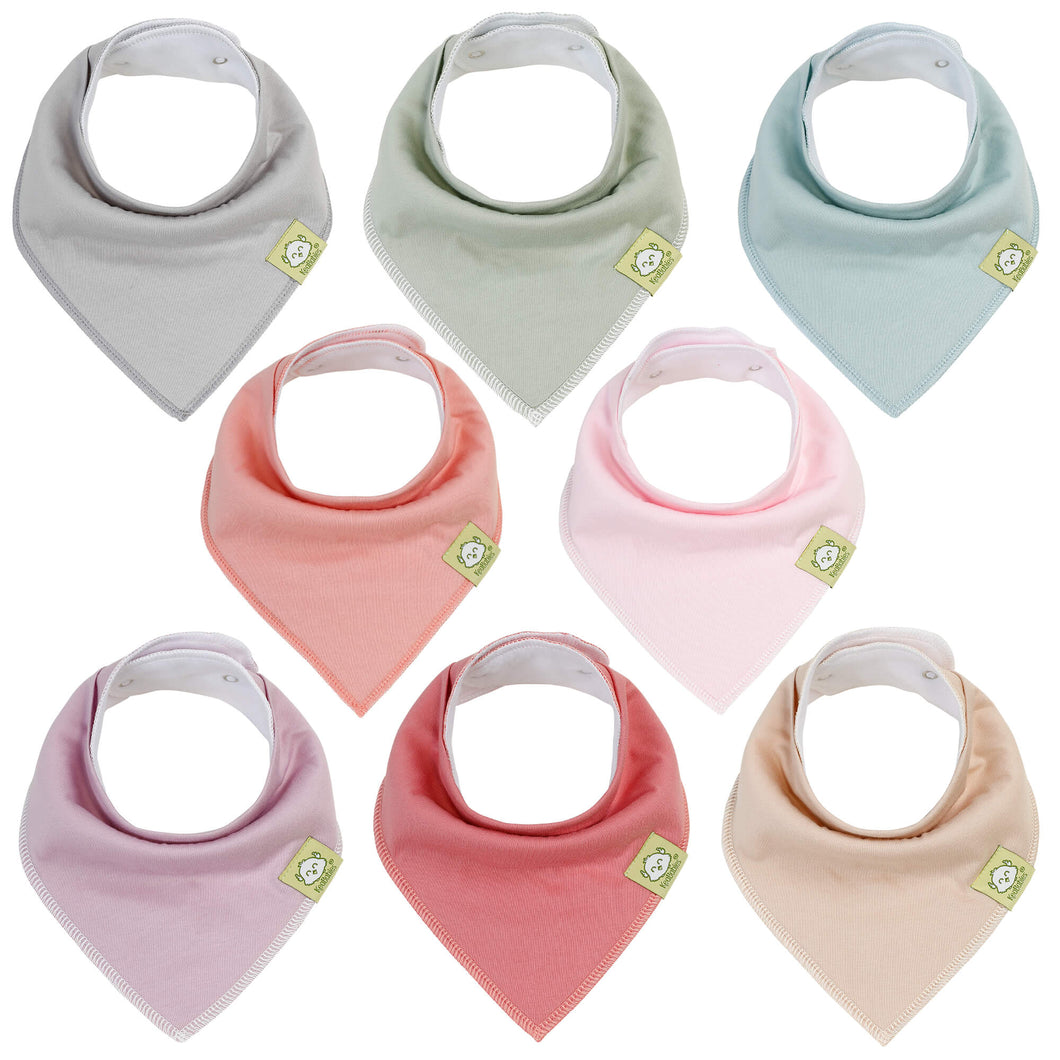 8-Pack Organic Bandana Bibs (Muted Pastel)