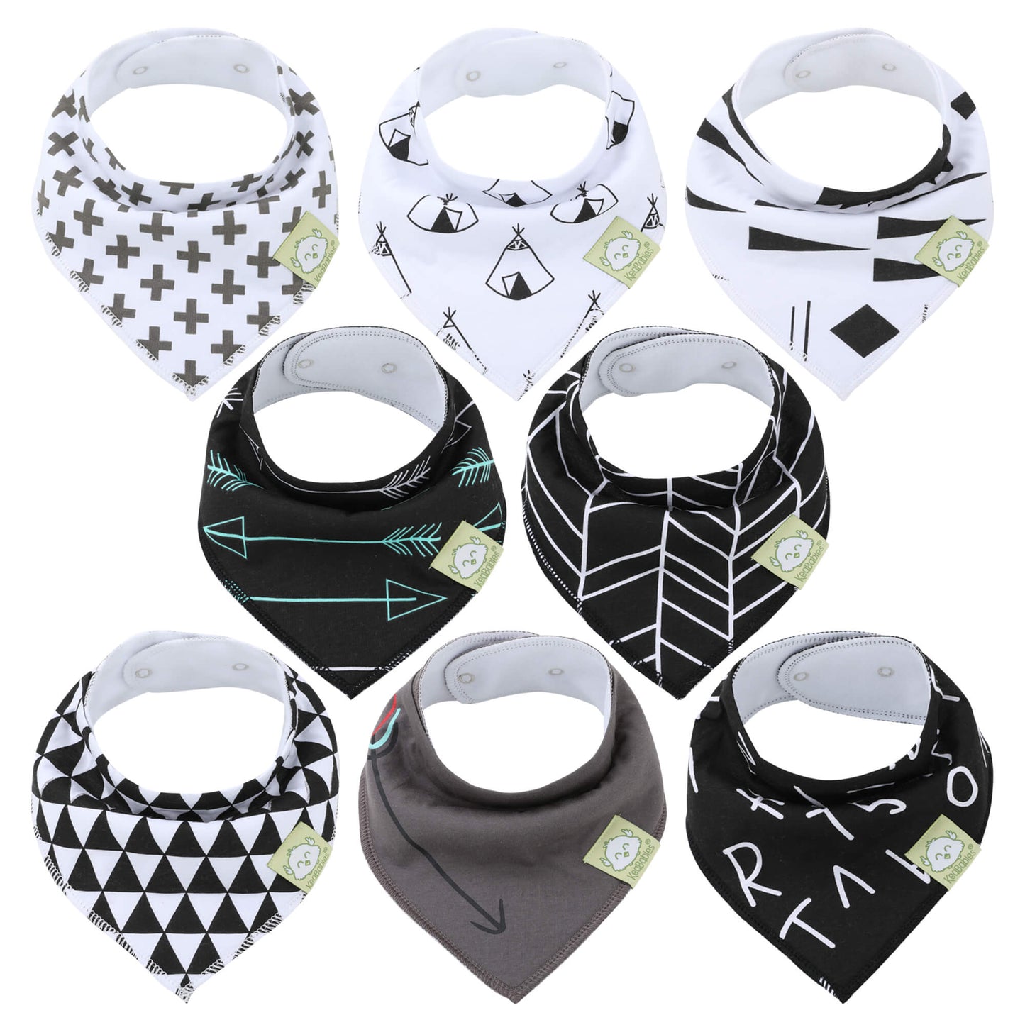 a bunch of white and black glasses on a white surface  5734008979529