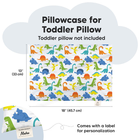 Printed Toddler Pillowcase 13X18" (Happy Dino)