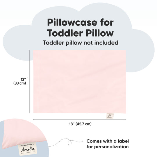 Printed Toddler Pillowcase 13X18" (Mist Pink)