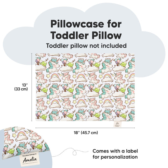 Printed Toddler Pillowcase 13X18" (Unicorn Dreams)