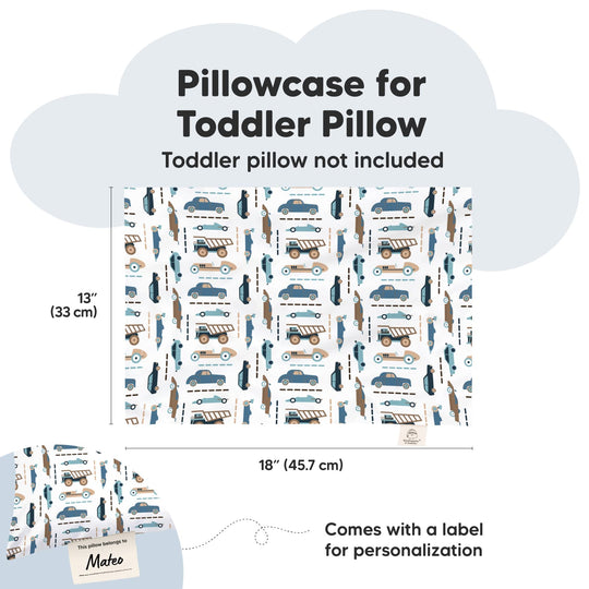 Printed Toddler Pillowcase 13X18" (Vroom)