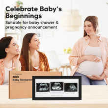 Load image into Gallery viewer, Trio Baby Sonogram Frame (Onyx Black)
