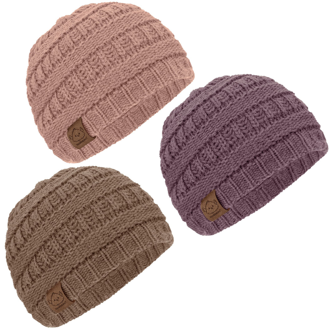 3-Pack Warmzy Baby Beanies (Wine, M)